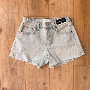 Abercrombie & Fitch Curve Love Mid Rise A-Line cut off shorts Size 24 NWT
